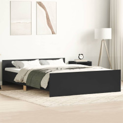 Estrutura cama c/ painéis de cabeceira e pés 120x200 cm preto