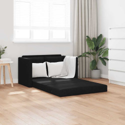 Sofá-cama sem pés 112x174x55 cm tecido preto