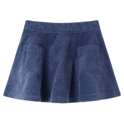 Saia para criança com bolsos bombazina cor azul-marinho 92