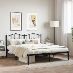 Estrutura de cama com cabeceira 160x200 cm metal preto