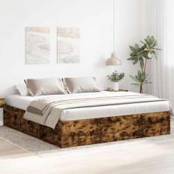 Estrutura de cama 200x200 cm carvalho fumado