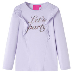 T-shirt de manga comprida para criança brilhantes lilás 104