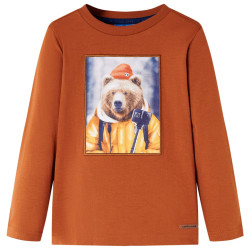 T-shirt de manga comprida para criança laranja-queimado 116