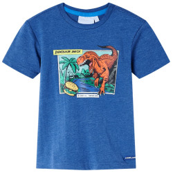 T-shirt para criança azul-escuro mesclado 140