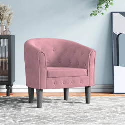 Poltrona veludo rosa