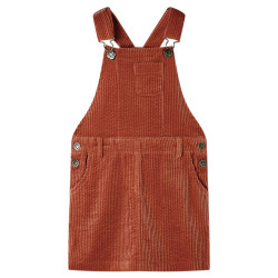 Vestido com peitilho para criança bombazina cor conhaque 104