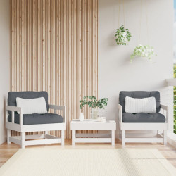 Cadeiras de jardim 2 pcs madeira de pinho maciça branco