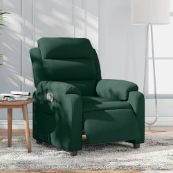 Poltrona reclinável elétrica veludo verde-escuro