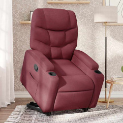 Poltrona reclinável elevatória tecido vermelho tinto