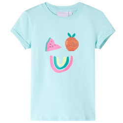 T-shirt de criança ciano-claro 116