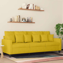Sofá de 3 lugares 180 cm veludo amarelo
