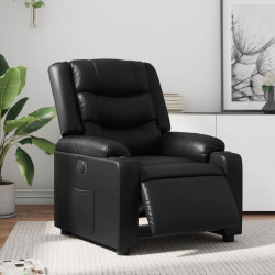 Poltrona reclinável elétrica couro artificial preto