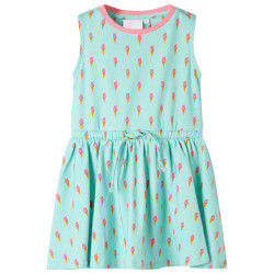 Vestido de criança com cordão menta-claro 104