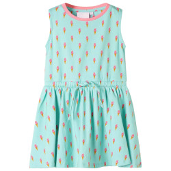 Vestido de criança com cordão menta-claro 128