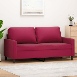 Sofá de 2 lugares veludo 140 cm vermelho tinto