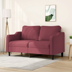 Sofá de 2 lugares tecido 140 cm vermelho tinto