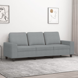 Sofá de 3 lugares 180 cm tecido cinza-claro
