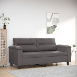 Sofá de 2 lugares 140 cm couro artificial cinza