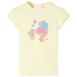 T-shirt de criança amarelo-suave 128
