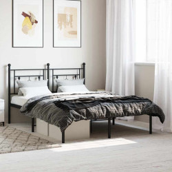 Estrutura de cama com cabeceira 140x200 cm metal preto