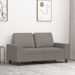 Sofá de 2 lugares tecido 120 cm cinzento-acastanhado