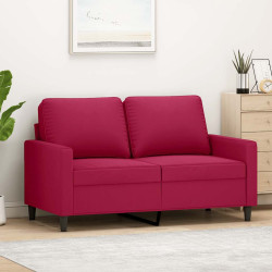 Sofá de 2 lugares veludo 120 cm vermelho tinto