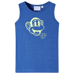 T-shirt de manga cava para criança azul-mesclado 116