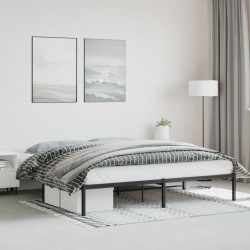 Estrutura de cama 200x200 cm metal preto