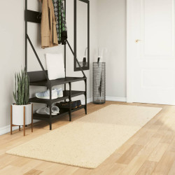 Tapete pelo curto macio e lavável huarte 80x250 cm cor creme