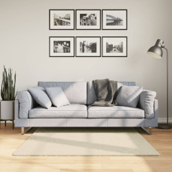 Tapete pelo curto macio e lavável huarte 120x120 cm cor creme