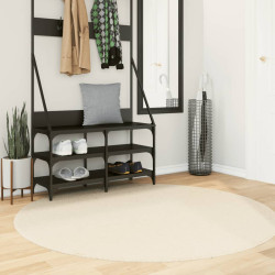 Tapete pelo curto macio e lavável huarte ø 160 cm cor creme