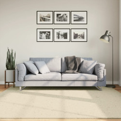 Tapete pelo curto macio e lavável huarte 200x200 cm cor creme