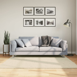 Tapete pelo curto macio e lavável huarte 160x160 cm cor creme