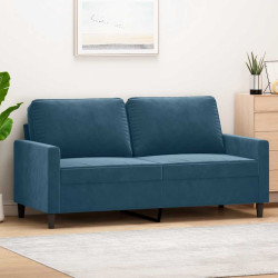 Sofá de 2 lugares veludo 140 cm azul