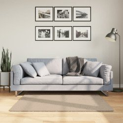 Tapete pelo curto macio e lavável huarte 120x120 cm cor areia