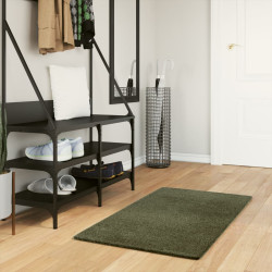 Tapete pelo curto macio lavável huarte 60x110 cm verde-floresta