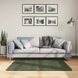 Tapete pelo curto macio lavável huarte 120x120cm verde-floresta