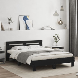Estrutura cama c/ cabeceira 150x200 cm derivados madeira preto