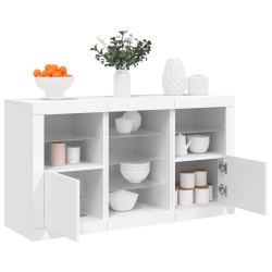 Aparador com luzes LED 123x37x67 cm branco