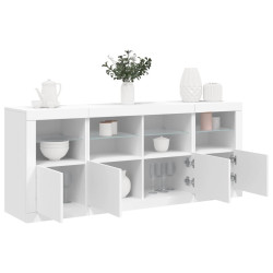 Aparador com luzes LED 163x37x67 cm branco