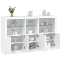 Aparador com luzes LED 162x37x100 cm branco