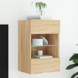 Móvel de parede p/ TV c/ luzes LED 40x30x60,5cm carvalho sonoma