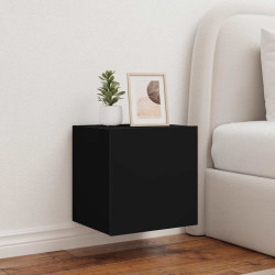 Móvel de parede para TV com luzes LED 40,5x35x40 cm preto