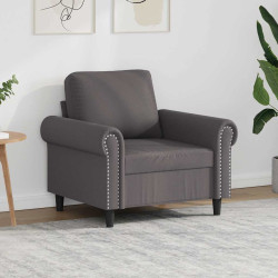 Poltrona 60 cm couro artificial cinzento
