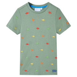 T-shirt de manga curta para criança caqui 116