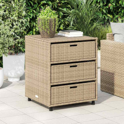 Armário de arrumação para jardim 55x59x69 cm vime PE bege