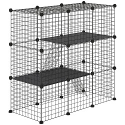 Recinto para animais pequenos com 31 painéis recinto para animais de estimação personalizável com rampas e portas 105x45