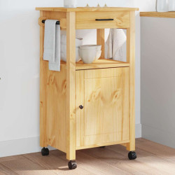 Carrinho de cozinha monza 48x40x88,5 cm madeira de pinho maciça