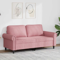 Sofá de 2 lugares veludo 140 cm rosa
