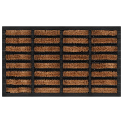 Tapete de porta retangular 45x75 cm borracha e fibra de coco